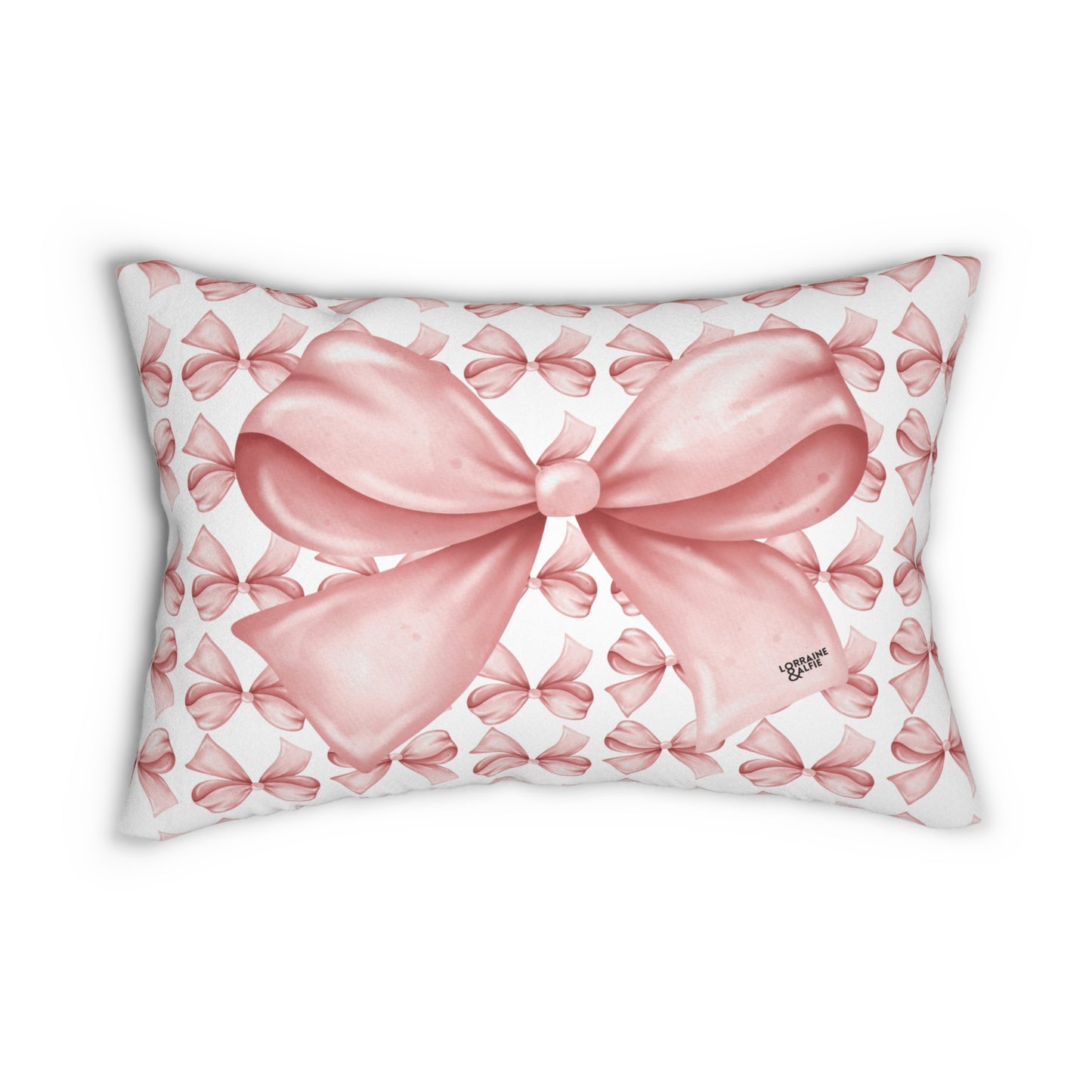 Pink Bow Lumbar Pillow