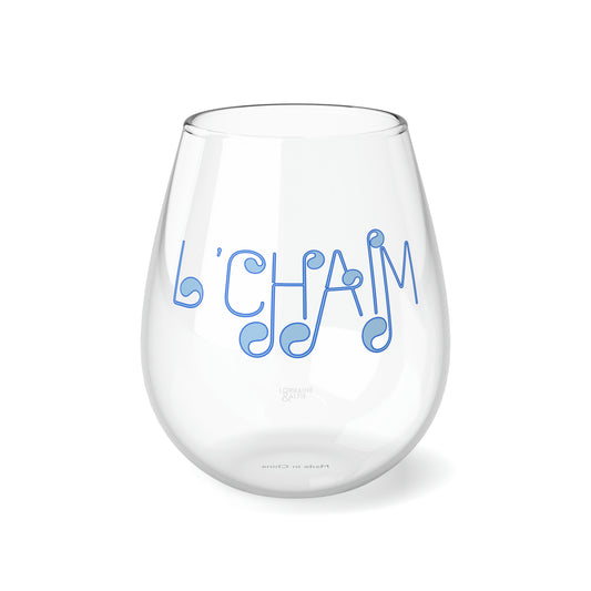 L'CHAIM Stemless Wine Glass