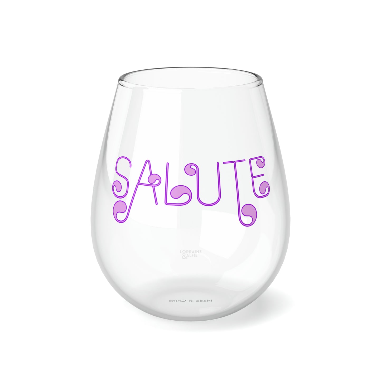 SALUTE Stemless Wine Glass