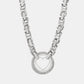 Cutout Heart Shape Inlaid Zircon Chain Necklace