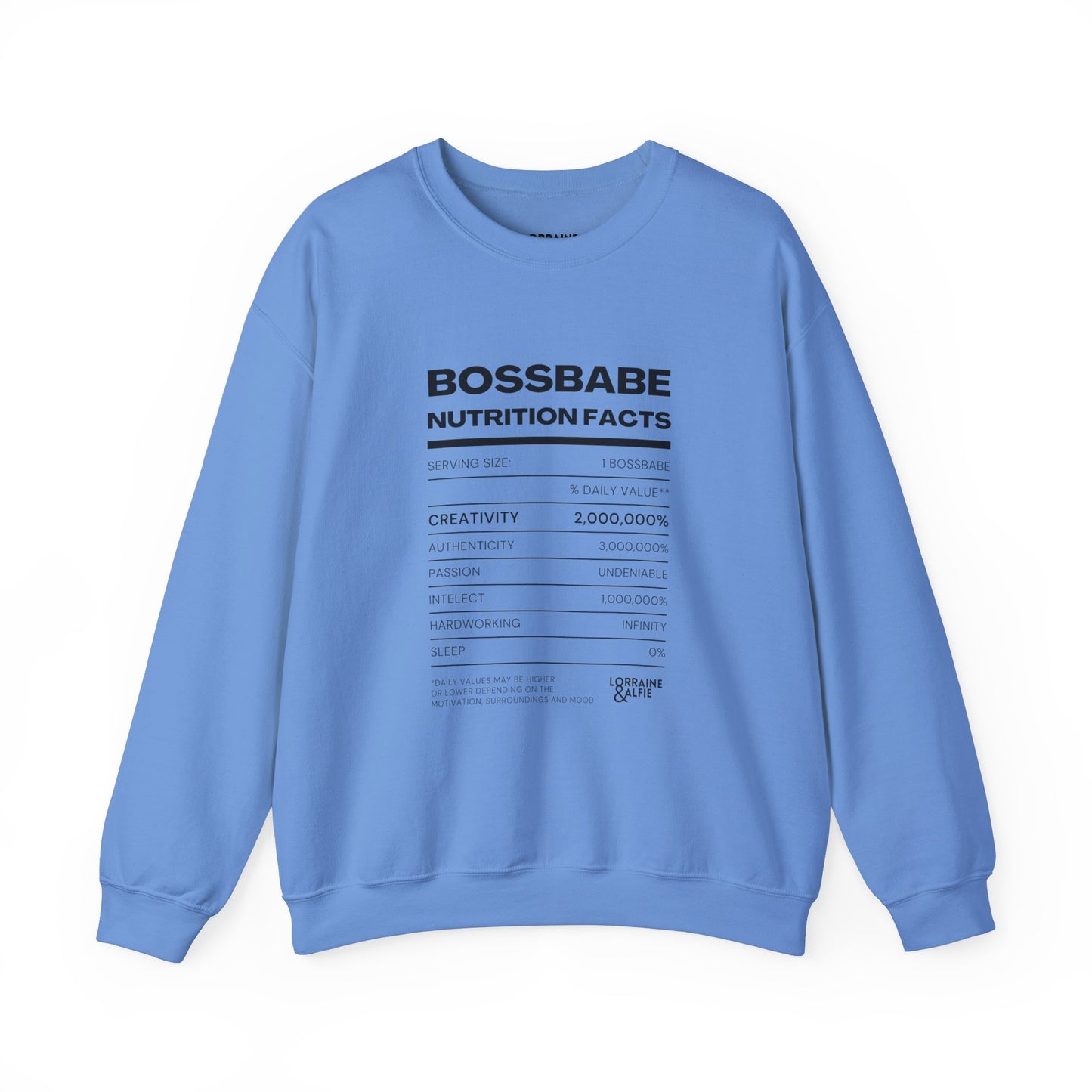 Boss Babe Nutrition Facts Crewneck Sweatshirt