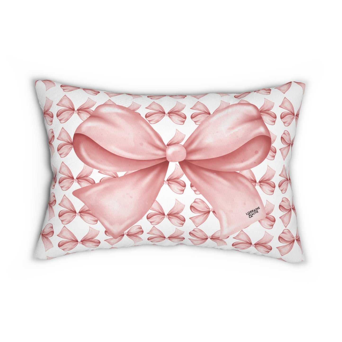 Pink Bow Lumbar Pillow