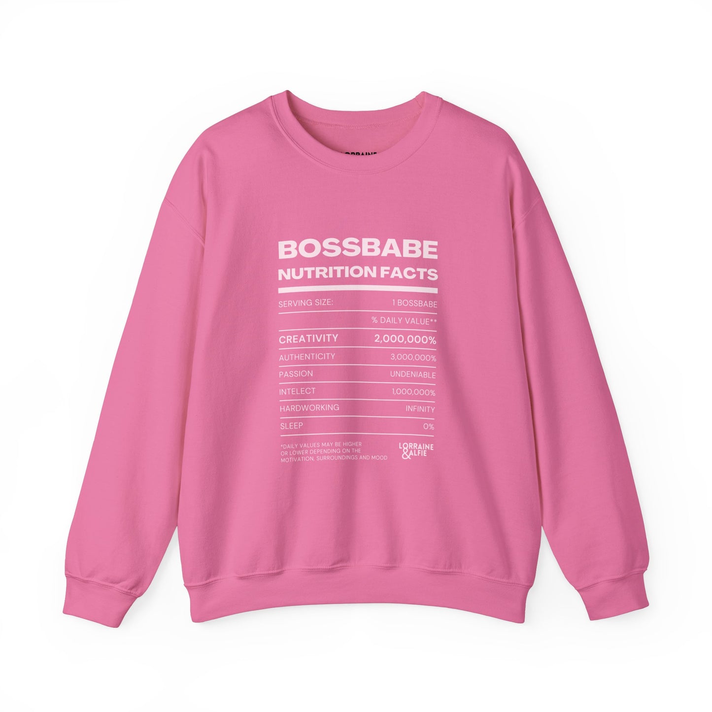 Boss Babe Nutrition Facts Crewneck Sweatshirt