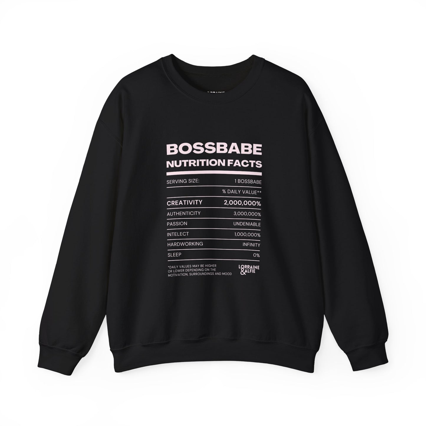 Boss Babe Nutrition Facts Crewneck Sweatshirt