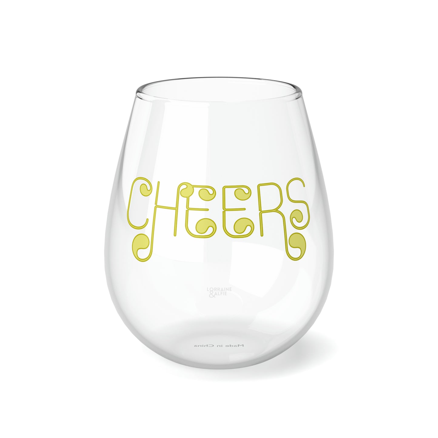 CHEERS LANGUAGE Stemless Wine Glasses SET OF 6