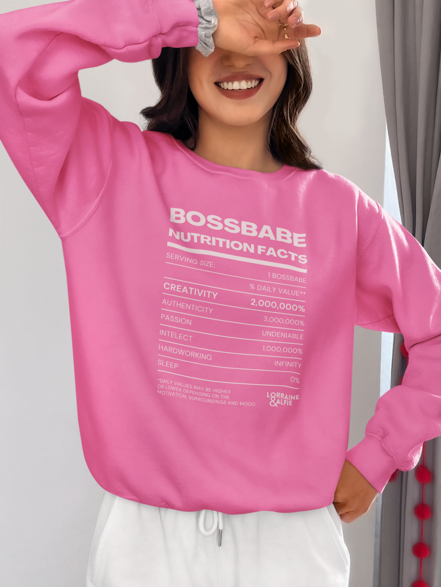 Boss Babe Nutrition Facts Crewneck Sweatshirt