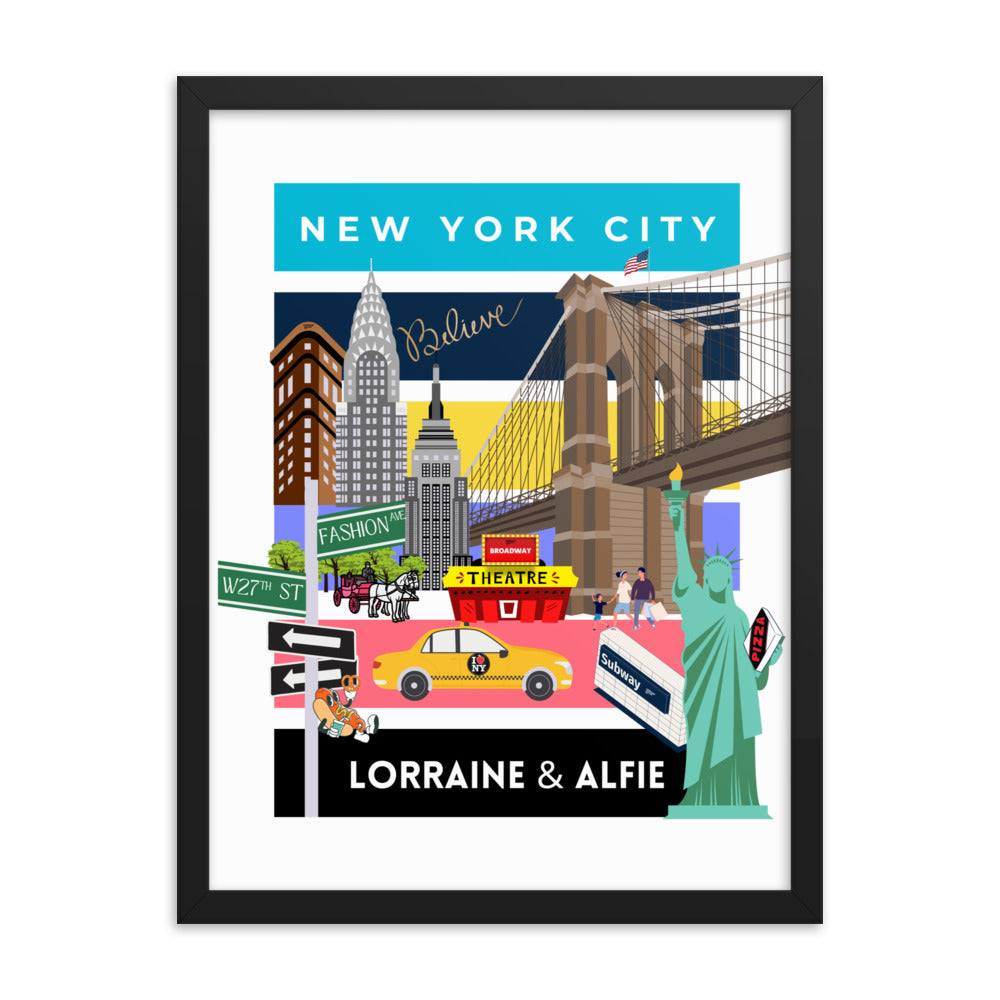 NEW YORK CITY Framed Wall Art Poster